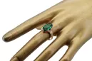 Anillo Vintage Esmeralda Oro rosa antiguo original de 14k vrc058r